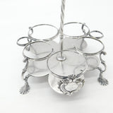 Georgian Sterling Silver Warwick Cruet Stand Crested 1770 London Antique