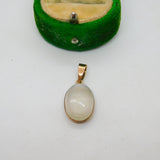 Victorian 9ct Rose Gold & Cabochon Moonstone Drop Pendant Antique c1880