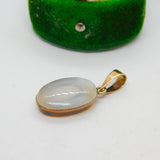 Victorian 9ct Rose Gold & Cabochon Moonstone Drop Pendant Antique c1880