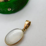Victorian 9ct Rose Gold & Cabochon Moonstone Drop Pendant Antique c1880