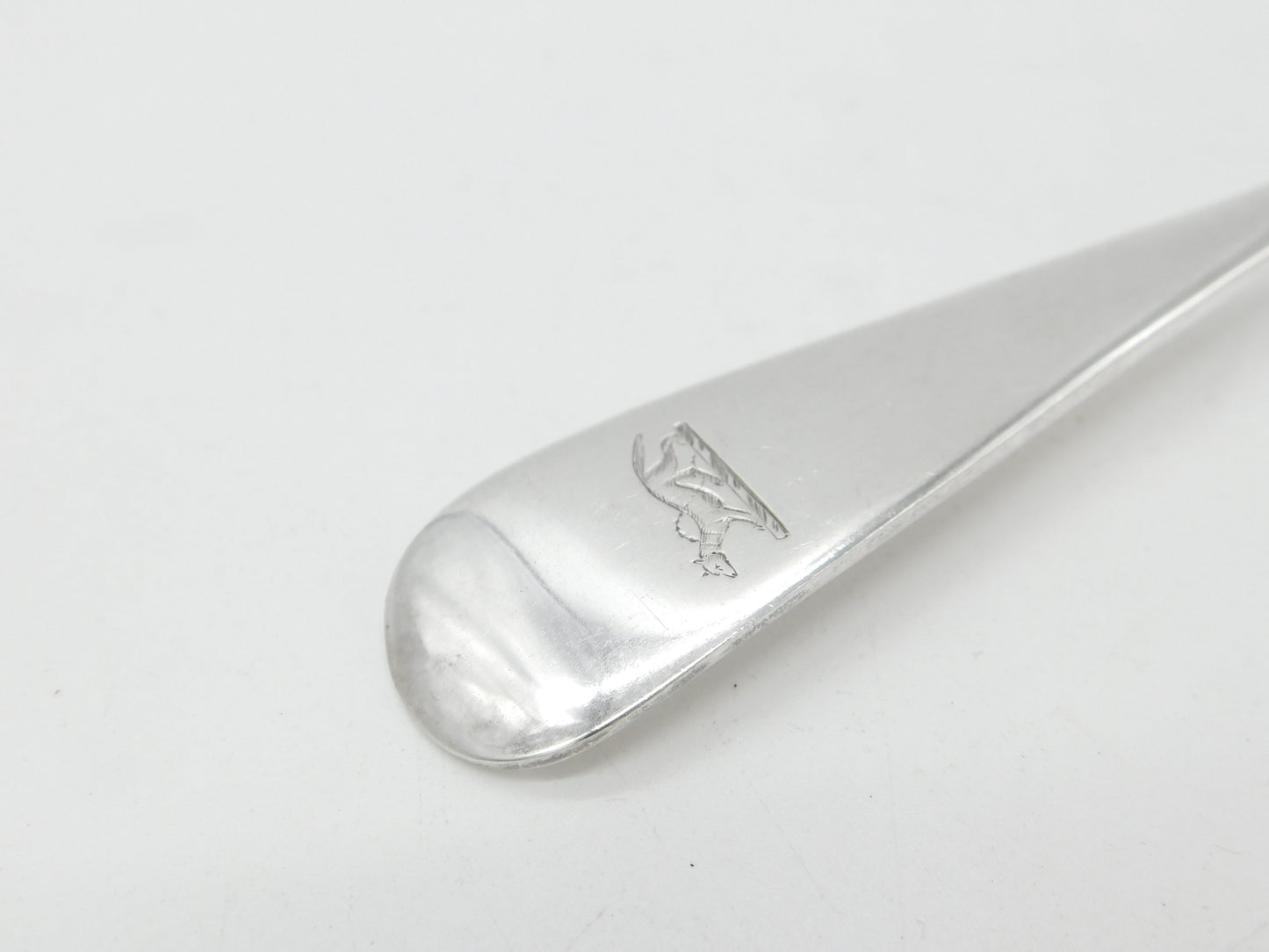 Edwardian Sterling Silver Fox Crest Stilton Scoop Spoon 1910 Sheffield Antique