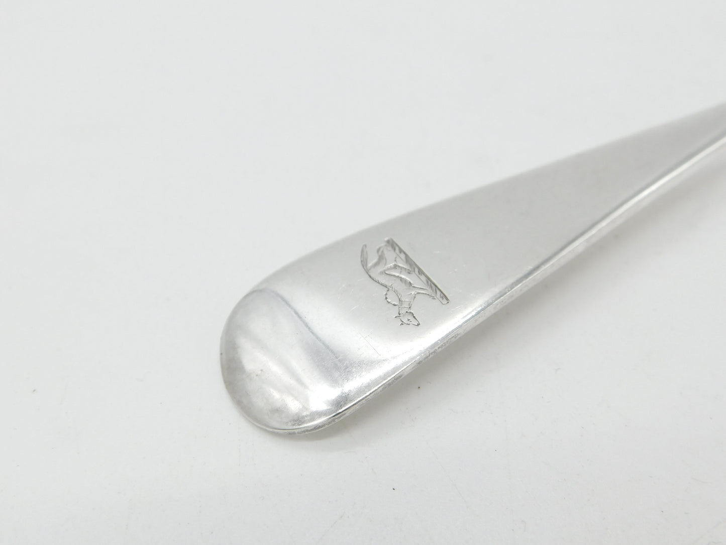 Edwardian Sterling Silver Fox Crest Stilton Scoop Spoon 1910 Sheffield Antique