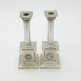 Regency French Colonial Sterling Silver Neoclassical Cast Candlesticks c1830