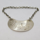 Edwardian Sterling Silver Whisky Tot Label Antique 1904 London Hukin & Heath
