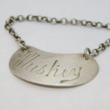 Edwardian Sterling Silver Whisky Tot Label Antique 1904 London Hukin & Heath