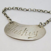 Edwardian Sterling Silver Whisky Tot Label Antique 1904 London Hukin & Heath