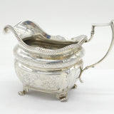 Irish George III Sterling Silver Floral Cream Jug Antique 1818 Dublin