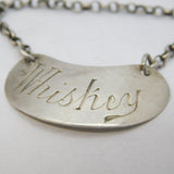 Edwardian Sterling Silver Whisky Tot Label Antique 1904 London Hukin & Heath