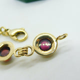 9ct Yellow Gold & Cabochon Almandine Garnet Panel Bracelet Vintage c1970
