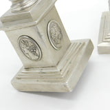 Regency French Colonial Sterling Silver Neoclassical Cast Candlesticks c1830