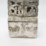 Victorian Sterling Silver Miniature Dolls House Wardrobe Antique 1894 London