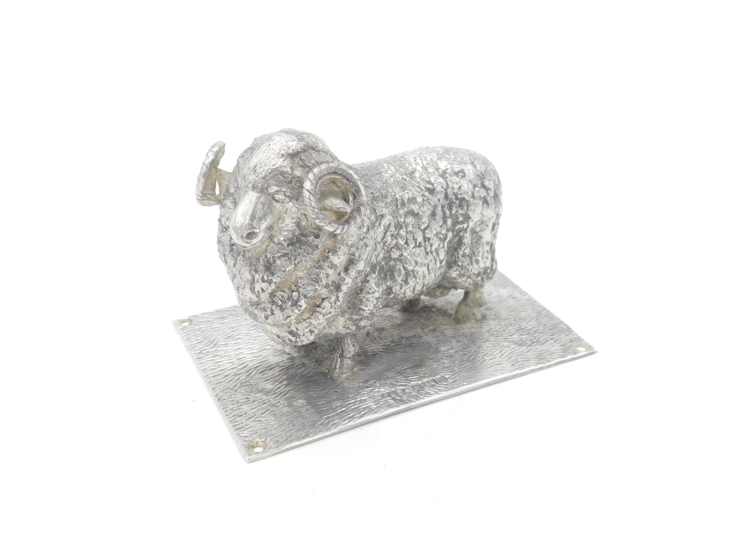 Cast Sterling Silver Prize Ram Dorset Horn Sheep Figurine 1938 Sheffield Antique