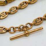 Victorian 9ct Yellow Gold Fancy Link Watch Chain & Locket Antique c1860