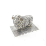 Cast Sterling Silver Prize Ram Dorset Horn Sheep Figurine 1938 Sheffield Antique