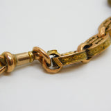 Victorian 9ct Yellow Gold Fancy Link Watch Chain & Locket Antique c1860