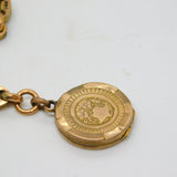 Victorian 9ct Yellow Gold Fancy Link Watch Chain & Locket Antique c1860
