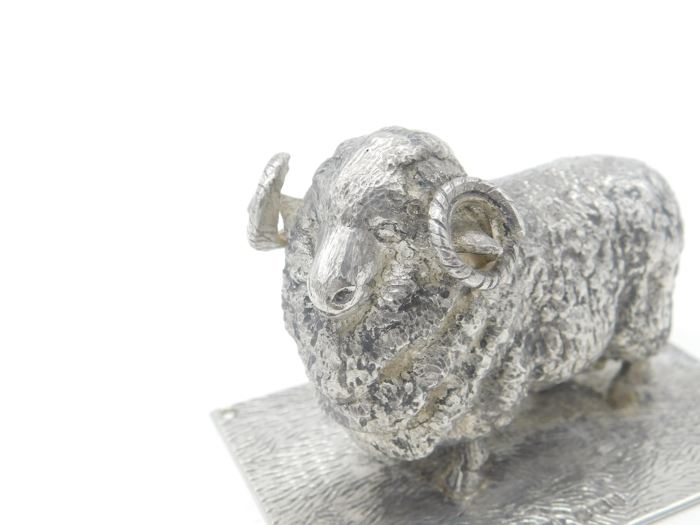 Cast Sterling Silver Prize Ram Dorset Horn Sheep Figurine 1938 Sheffield Antique