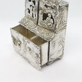 Victorian Sterling Silver Miniature Dolls House Wardrobe Antique 1894 London