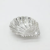 Victorian Sterling Silver Floral Pattern Shell Form Butter Dish 1890 Sheffield