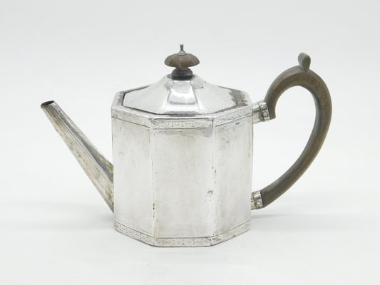 George III Sterling Silver Octagonal Bachelors Teapot Antique 1776 London