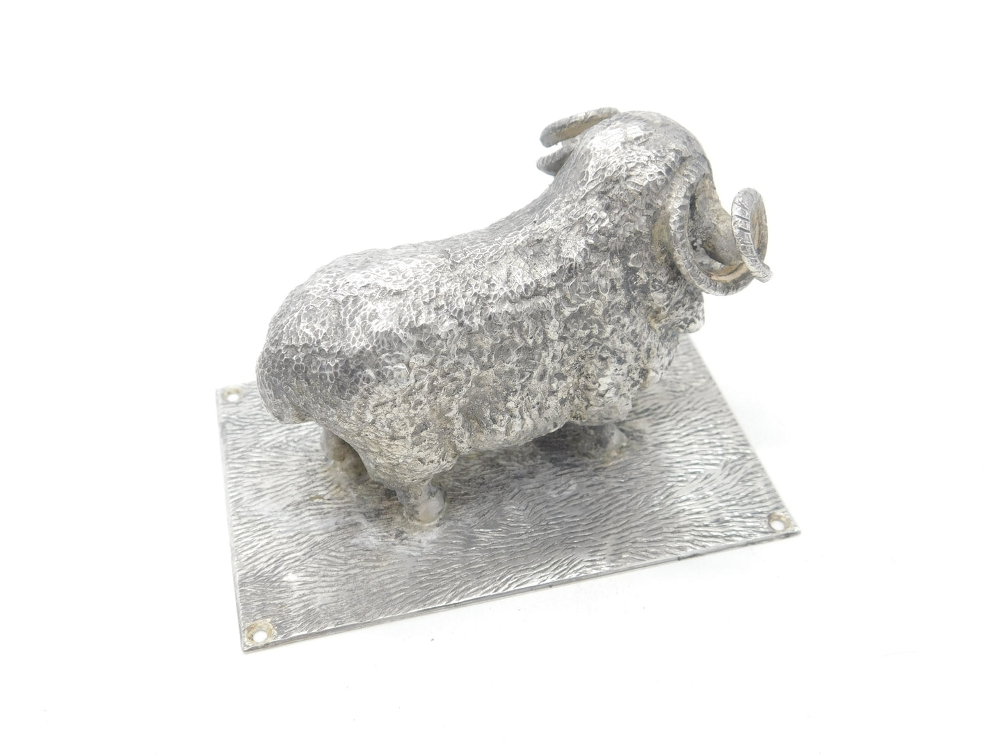 Cast Sterling Silver Prize Ram Dorset Horn Sheep Figurine 1938 Sheffield Antique