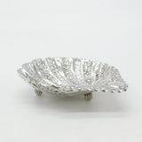Victorian Sterling Silver Floral Pattern Shell Form Butter Dish 1890 Sheffield