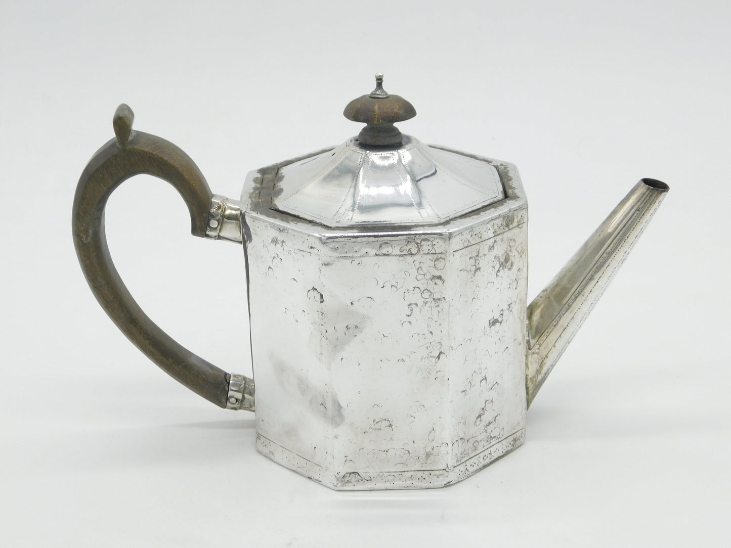 George III Sterling Silver Octagonal Bachelors Teapot Antique 1776 London