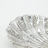 Victorian Sterling Silver Floral Pattern Shell Form Butter Dish 1890 Sheffield
