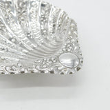Victorian Sterling Silver Floral Pattern Shell Form Butter Dish 1890 Sheffield