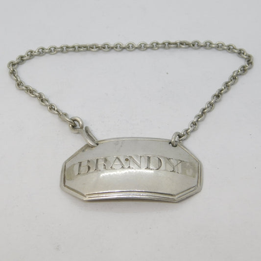 George III Sterling Silver Small Brandy Tot Decanter Label Antique 1802 London