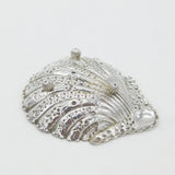 Victorian Sterling Silver Floral Pattern Shell Form Butter Dish 1890 Sheffield