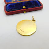 Large St Christopher Patron of Travel 9ct Yellow Gold Pendant Vintage c1970