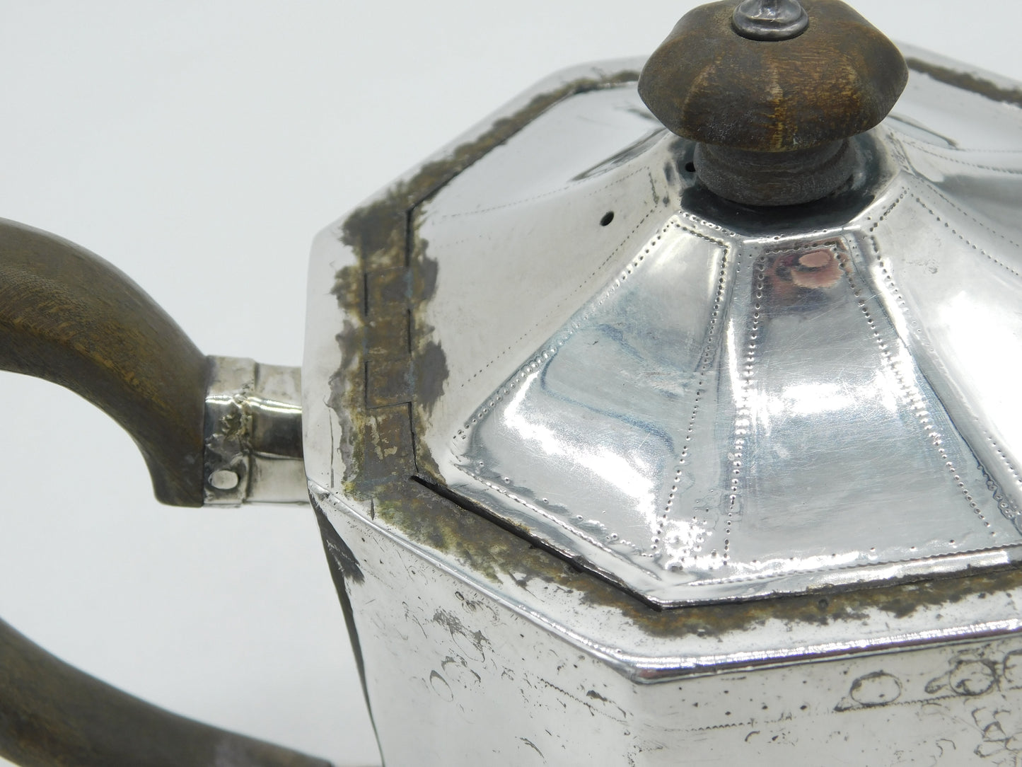 George III Sterling Silver Octagonal Bachelors Teapot Antique 1776 London
