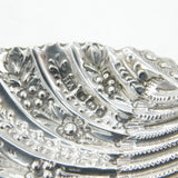 Victorian Sterling Silver Floral Pattern Shell Form Butter Dish 1890 Sheffield
