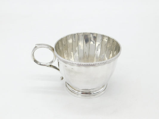 Sterling Silver Fluted Pattern Christening Mug or Teacup 1924 Birmingham Antique