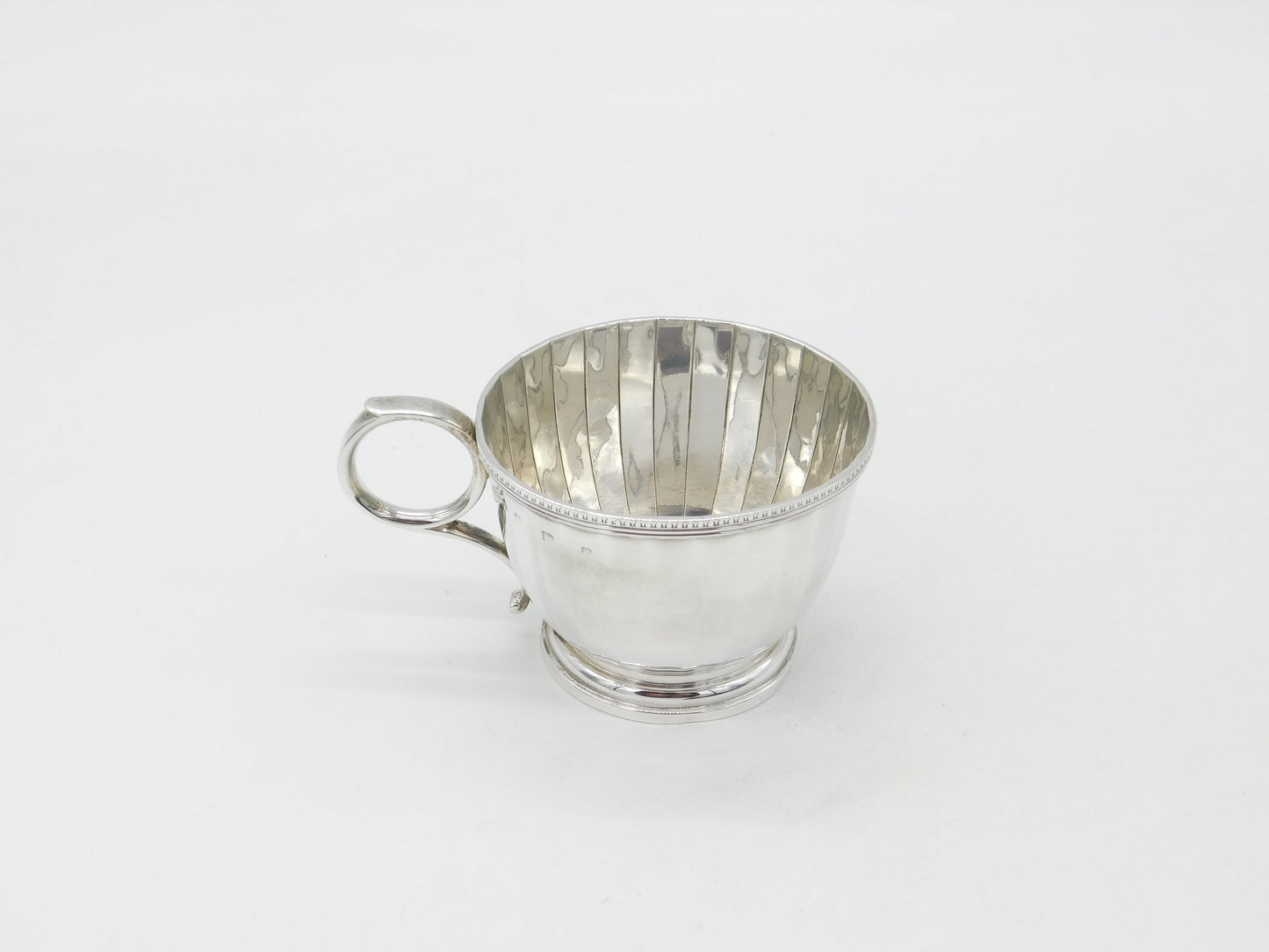 Sterling Silver Fluted Pattern Christening Mug or Teacup 1924 Birmingham Antique