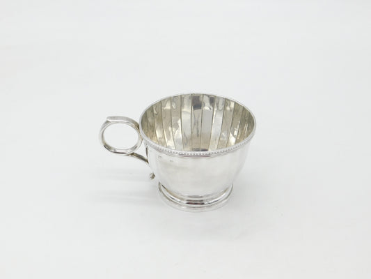 Sterling Silver Fluted Pattern Christening Mug or Teacup 1924 Birmingham Antique