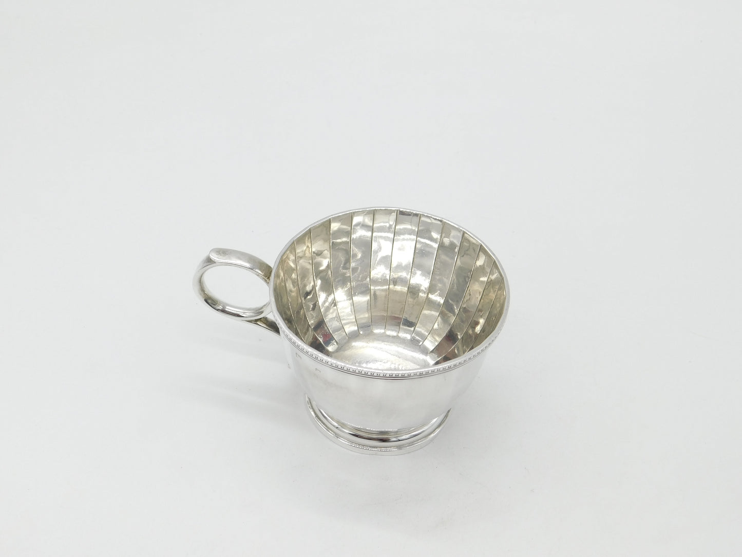 Sterling Silver Fluted Pattern Christening Mug or Teacup 1924 Birmingham Antique