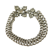 Victorian Sterling Silver & Paste Set Floral Dress Bracelet Antique c1880s