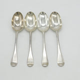 George I Britannia Silver Set of Four Armorial Serving Spoons Antique 1721 London