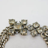Victorian Sterling Silver & Paste Set Floral Dress Bracelet Antique c1880s