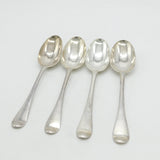 George I Britannia Silver Set of Four Armorial Serving Spoons Antique 1721 London