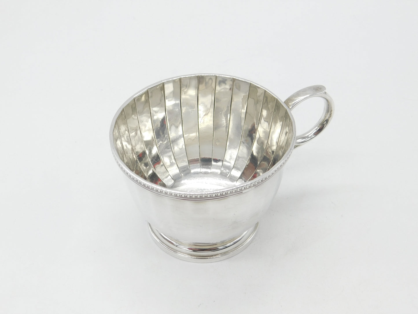 Sterling Silver Fluted Pattern Christening Mug or Teacup 1924 Birmingham Antique