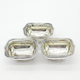 Georgian Set of Three Sterling Silver Salt Cellars 1790 London Solomon Hougham