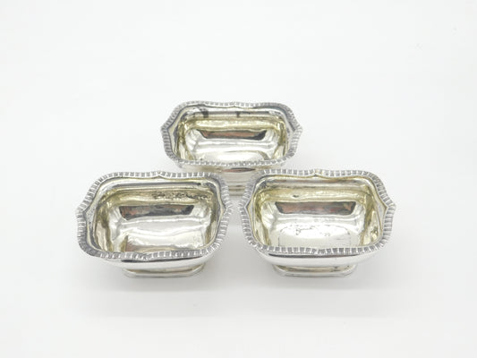 Georgian Set of Three Sterling Silver Salt Cellars 1790 London Solomon Hougham