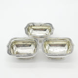 Georgian Set of Three Sterling Silver Salt Cellars 1790 London Solomon Hougham
