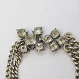 Victorian Sterling Silver & Paste Set Floral Dress Bracelet Antique c1880s