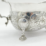 Scottish Provincial George II Sterling Silver Floral Sauce Boat Antique c1745 Edinburgh