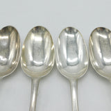 George I Britannia Silver Set of Four Armorial Serving Spoons Antique 1721 London