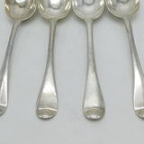 George I Britannia Silver Set of Four Armorial Serving Spoons Antique 1721 London